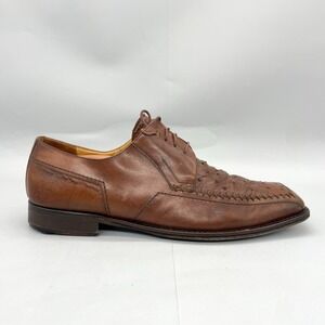 Mezlan Mens 13M Alberti Genuine Ostrich Oxford Exotic Brown Leather‎ Dreby Dress